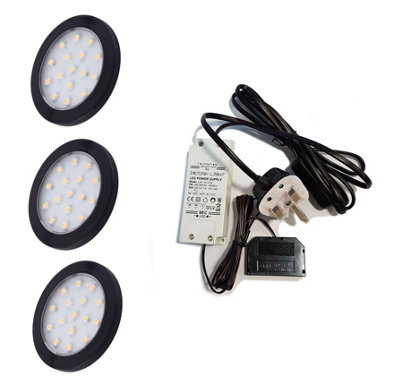 ORBIT Black 1.5W LED Light Kit Under Cabinet Shelf Cupboard Kit - Light ...