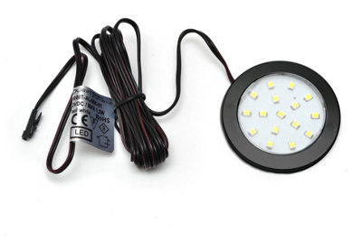 ORBIT Black 1.5W LED Light Kit Under Cabinet Shelf Cupboard Kit - Light Colour Cold White - Lights 8