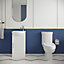Orbit Cloakroom Bundle - 1 Door Vanity Basin Unit, Toilet Pan, Cistern & Seat (Tap Not Included) - Gloss White - Balterley