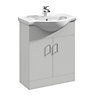 Orbit Floor Standing 2 Door Vanity Basin Unit - Gloss Grey Mist - 650mm - Balterley