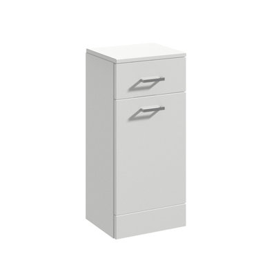 Orbit Floor Standing Bathroom Square Cupboard Gloss Grey Mist 250mm