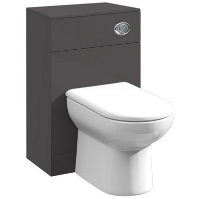 Orbit Floor Standing WC Unit Concealed Cistern Toilet Pan Not Included 500mm Gloss Grey Balterley