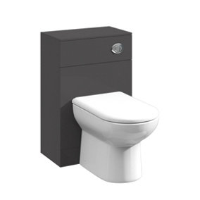 Orbit Floor Standing WC Unit (Concealed Cistern & Toilet Pan Not Included) - 500mm x 300mm - Gloss Grey