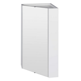 Orbit Wall Hung Corner Mirror Cabinet - Gloss White - Balterley