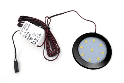 ORBIT XL Black - Bright LED Light Under Cabinet Shelf Cupboard Set - Light Colour Cold White - Lights 6