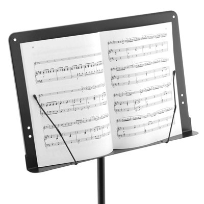 Orchestral Sheet Music Stand with Page Retainers and Tripod Base