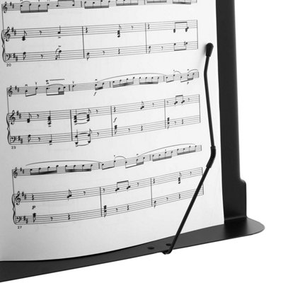Orchestral Sheet Music Stand with Page Retainers and Tripod Base