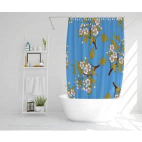 Orchid Branches on Blue (Shower Curtain) / Default Title