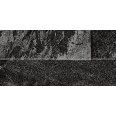 Ordine Black Split-Face Effect Matt Relief 80mm x 442.5mm Porcelain Indoor & Outdoor Wall Tiles (Pack of 24 w/ Coverage of 0.85m2) - 3