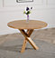 Oregon 110cm Round Solid Oak Dining Table