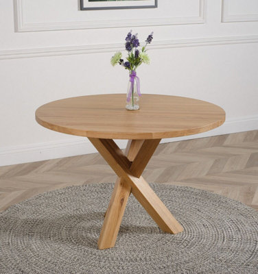 Oregon 110cm Round Solid Oak Dining Table