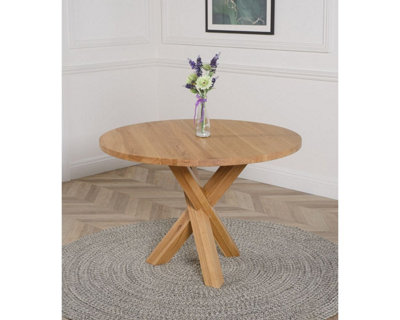 Oregon 110cm Round Solid Oak Dining Table