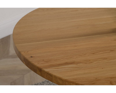 Oregon 110cm Round Solid Oak Dining Table