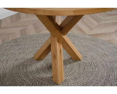 Oregon 110cm Round Solid Oak Dining Table