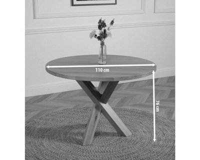 Oregon 110cm Round Solid Oak Dining Table