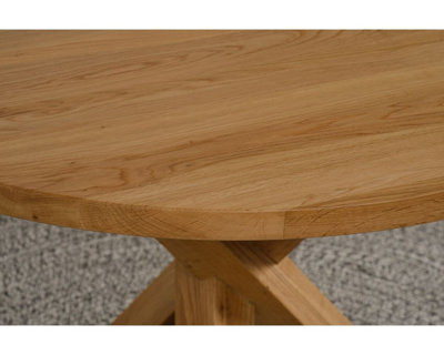 Oregon Round Oak Dining Table and 4 Chairs Dining Set with Washington ...
