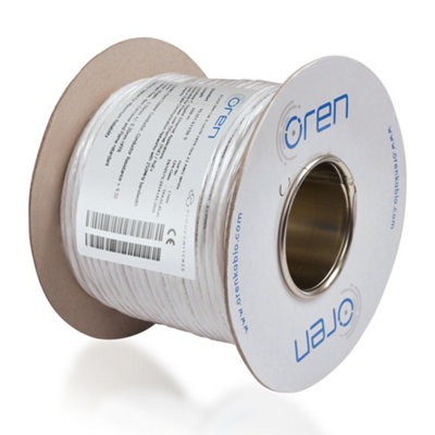 Oren CAT6 100m Ethernet Cable White - Slim - 23 AWG Pure Copper Wire - 250 MHz Bandwidth UTP Internet LAN Network Cable