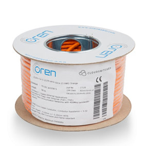 Oren CAT6 50m Ethernet Cable - 23 AWG Pure Copper Wire - 400 MHz Bandwidth UTP Internet LAN Network Cable - Halogen Free