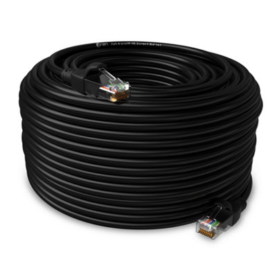 Oren CAT6 50m Outdoor Ethernet Cable LAN - Direct Burial - Patch Cord with RJ45 Connectors - High-Speed 1Gbps - Pure Copper 23 AWG