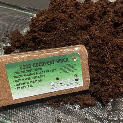 Organic Coconut Coir Brick 100% Natural Coco Coir Compost 650g Peat ...