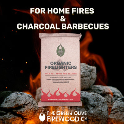 Organic Firelighters Eco Wax Sawdust Chemical Free For Indoor/Outdoor Use, Fireplace & BBQ- 384 Pieces