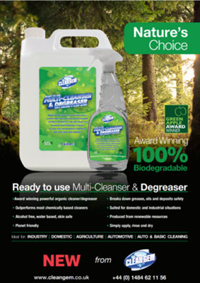Organic Multi-Cleanser and Degreaser 750ml Clean Gem