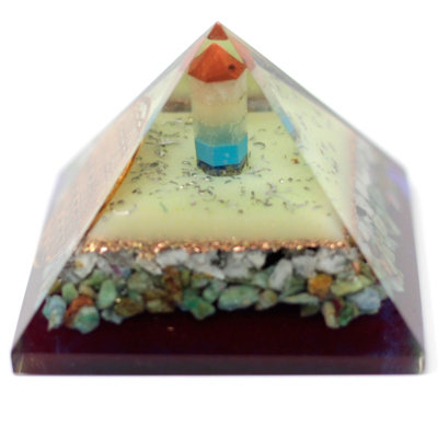 Organite Pyramid 80mm Flower of Life Symbol