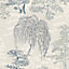 Oriental Garden Wallpaper Soft Blue Arthouse 909809
