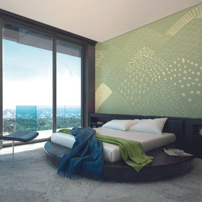 Origin Murals Abstract Fields Green Matt Smooth Paste the Wall Mural 350cm Wide X 280cm High