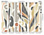 Origin Murals Abstract Leaf Shape Grey Matt Smooth Paste the Wall 300cm wide x 240cm high