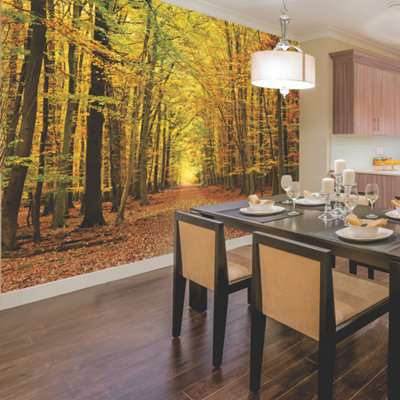 Origin Murals Autumn Forest Nature Matt Smooth Paste the Wall Mural 300cm wide x 240cm high