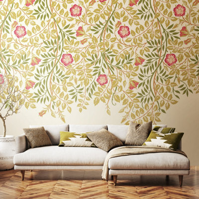 Origin Murals Cascading Rosehip - Rose Pink Matt Smooth Paste the Wall ...