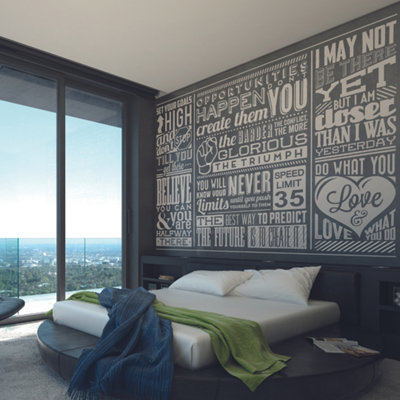 Origin Murals Chalk Quotes Blackboard Matt Smooth Paste the Wall Mural 300cm wide x 240cm high