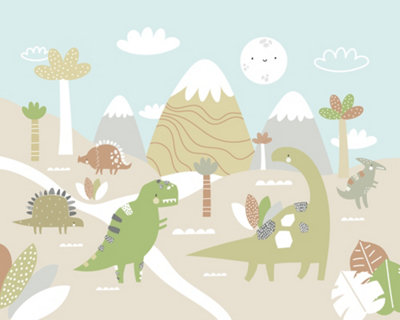 Origin Murals Children's Dinosaur Land Natural Matt Smooth Paste the Wall 300cm wide x 240cm high