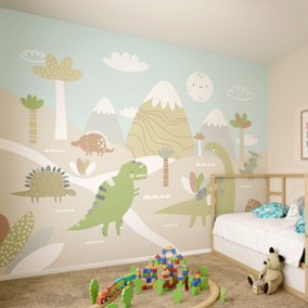 Origin Murals Children's Dinosaur Land Natural Matt Smooth Paste the Wall 350cm wide x 280cm high