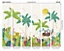 Origin Murals Children's Jungle Animals Green Cream Matt Smooth Paste the Wall 300cm wide x 240cm high