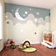 Origin Murals Children's Sky, Moon and Cloud Grey Matt Smooth Paste the Wall Mural 300cm wide x 240cm high