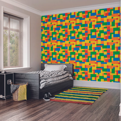 Origin Murals Children's Toy Bricks Matt Smooth Paste the Wall Mural 300cm wide x 240cm high