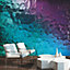 Origin Murals Coloured Glass Blue & Purple Matt Smooth Paste the Wall Mural 300cm wide x 240cm high
