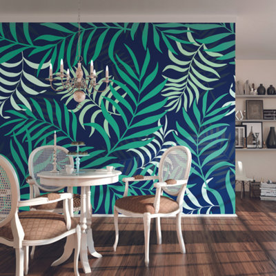 Origin Murals Exotic Jungle Leaves Green Matt Smooth Paste the Wall Mural 350cm Wide X 280cm High