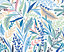 Origin Murals Floral Patterned Leaves Blue Matt Smooth Paste the Wall Mural 300cm wide x 240cm high