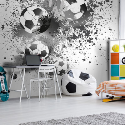 Origin Murals Football Splash Grey Paste the Wall Mural 300cm wide x 240m high