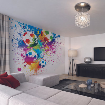 Origin Murals Football Splash Multi Matt Smooth Paste the Wall Mural 300cm wide x 240cm high