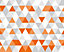 Origin Murals Geometric Orange, Grey & White Triangle Matt Smooth Paste the Wall Mural 350cm wide x 280cm high