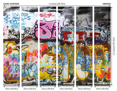 Origin Murals Graffiti Street Art Matt Smooth Paste the Wall Mural 300cm wide x 240cm high