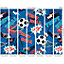 Origin Murals Graphic Pixel Footballs Blue Paste the Wall Mural 350cm wide x 280m high