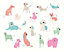 Origin Murals Happy Dogs Blush and Pink Matt Smooth Paste the Wall Mural 350cm wide x 280cm high