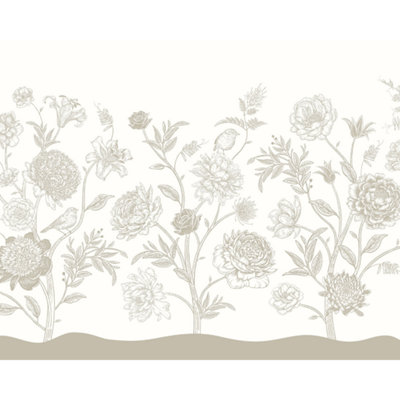 Origin Murals Jacobean Rose Trail - Natural Stone Matt Smooth Paste the Wall Mural 300cm wide x 240cm high