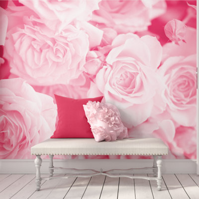 Origin Murals Large Pink Petals Matt Smooth Paste the Wall Mural 300cm