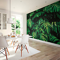 Origin Murals Large Rainforest Leaves Emerald Green Matt Smooth Paste the Wall Mural 300cm wide x 240cm high